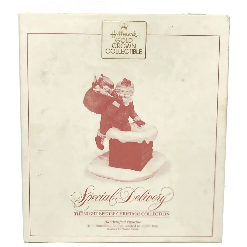 Hallmark Gold Crown Special Delivery Santa Figurine Night Before Christmas 1987